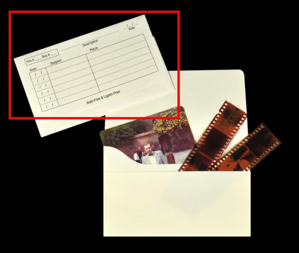 storing negatives in archival envelopes