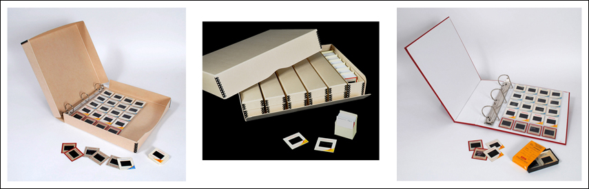 Store 35mm slides in archival boxes or binders