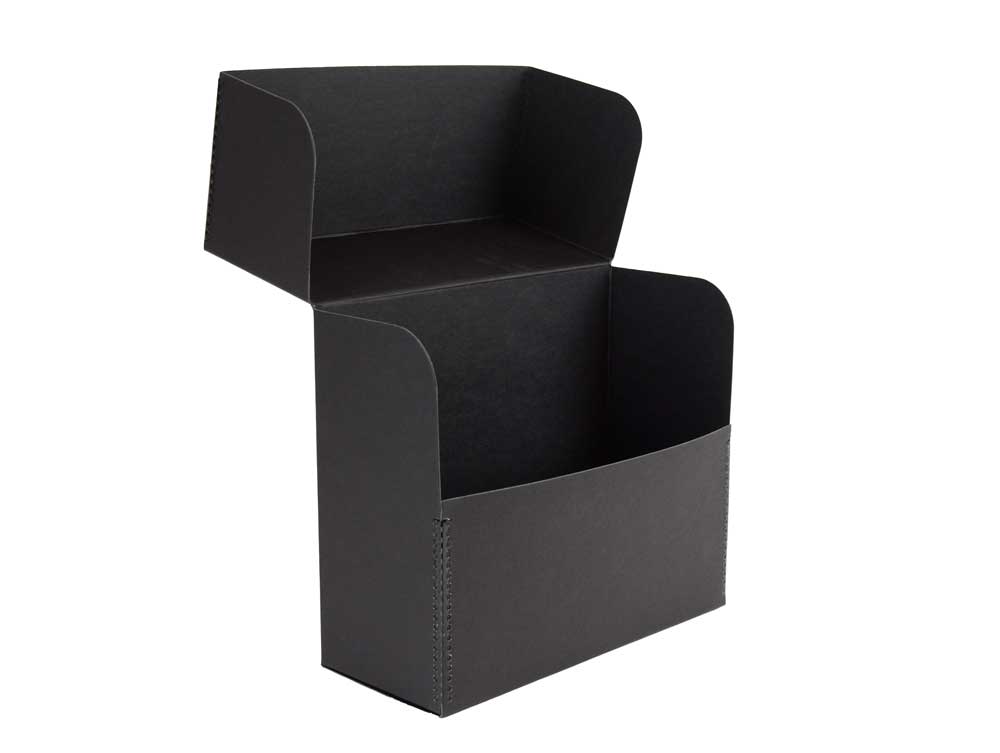 Letter sizes acid-free document storage boxes in black to preserve photos, records, and documents against deterioration. 