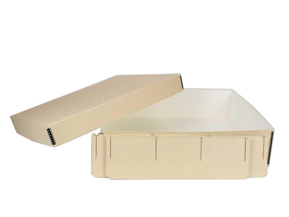 Archival Object Storage Kit with an acid-free box and dividers for preserving collectibles, heirlooms organized in compartments.