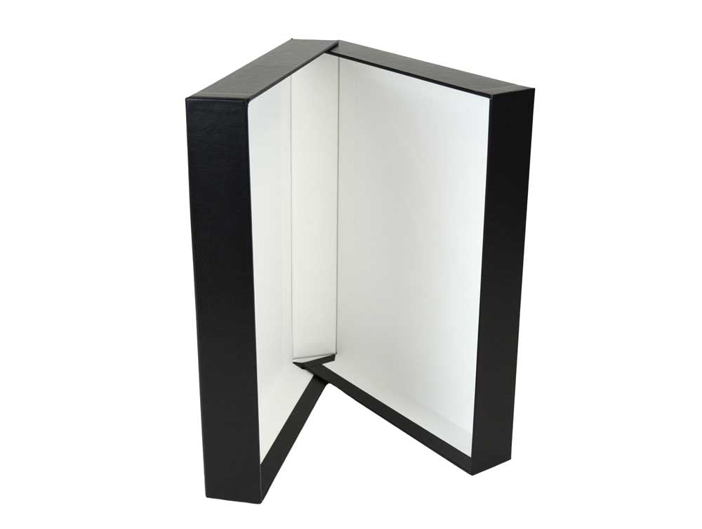Onyx Portfolio archival storage box, 2’’ deep, designed for protecting artwork, photographs, and documents, with a sleek, durable design. 