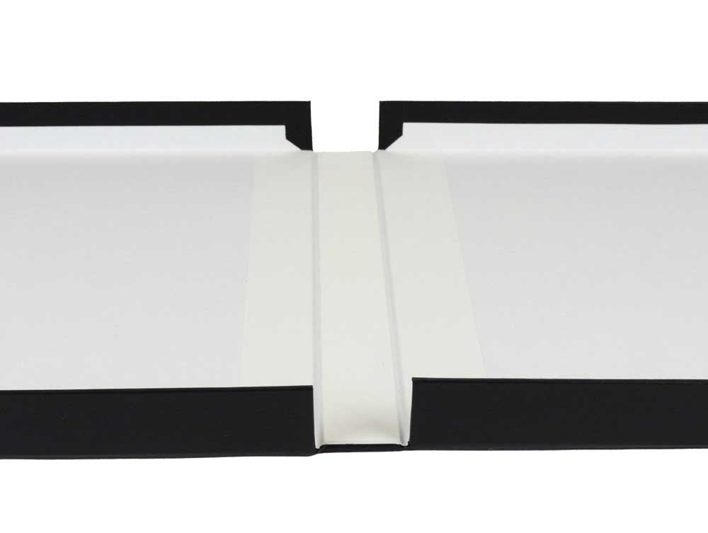 Onyx Portfolio archival storage box, 1-3/8'' deep, designed for protecting artwork, photographs, and documents, with a sleek, durable design 