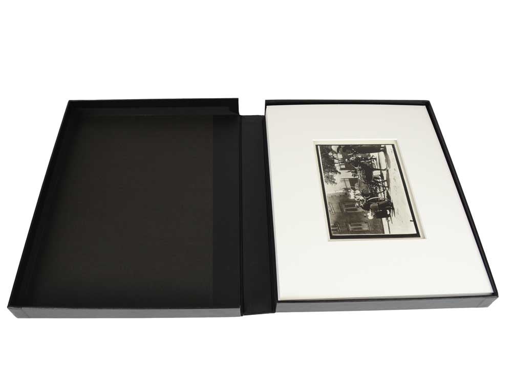 Onyx Portfolio archival storage box, 1-3/8'' deep, designed for protecting artwork, photographs, and documents, with a sleek, durable design 