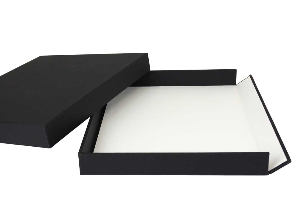 Museum Drop Front Box is an archival storage box made from acid-free materials with a drop-front design for preserving and accessing artwork. 