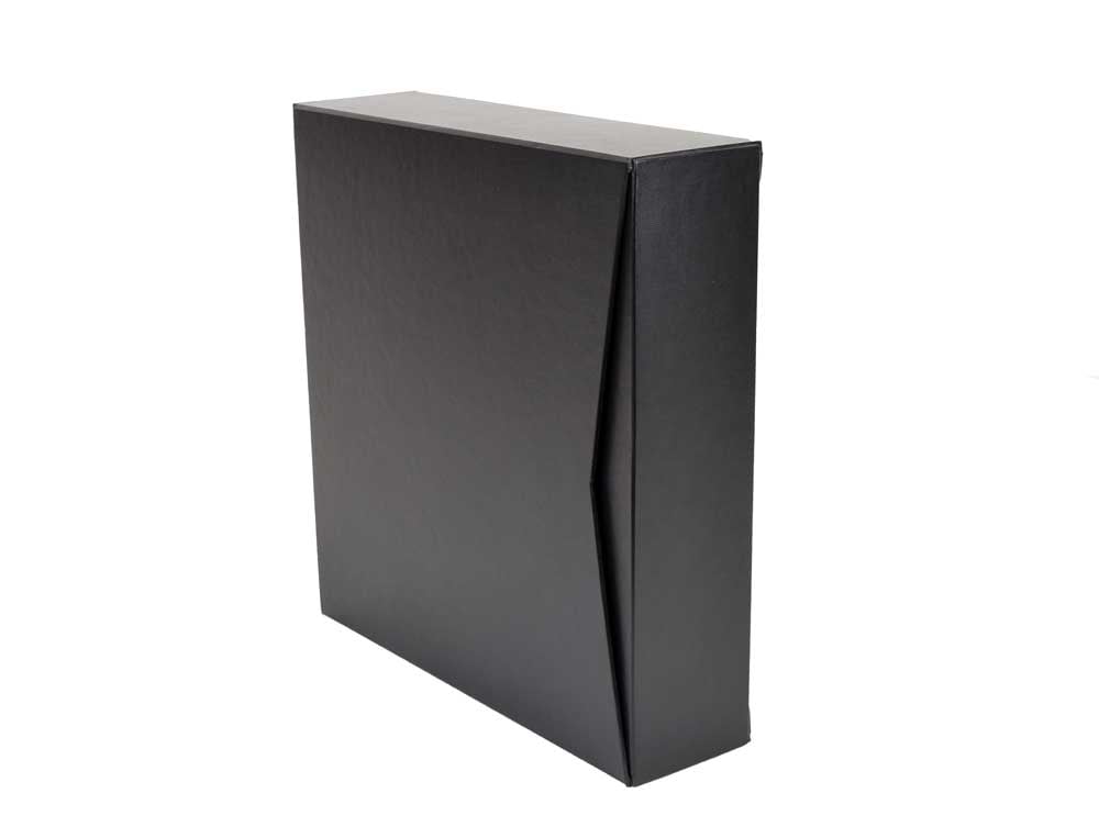 Vinyl Record LP Storage Box is made of archival materials and can hold 12” records. It also has a light-blocking cover option.