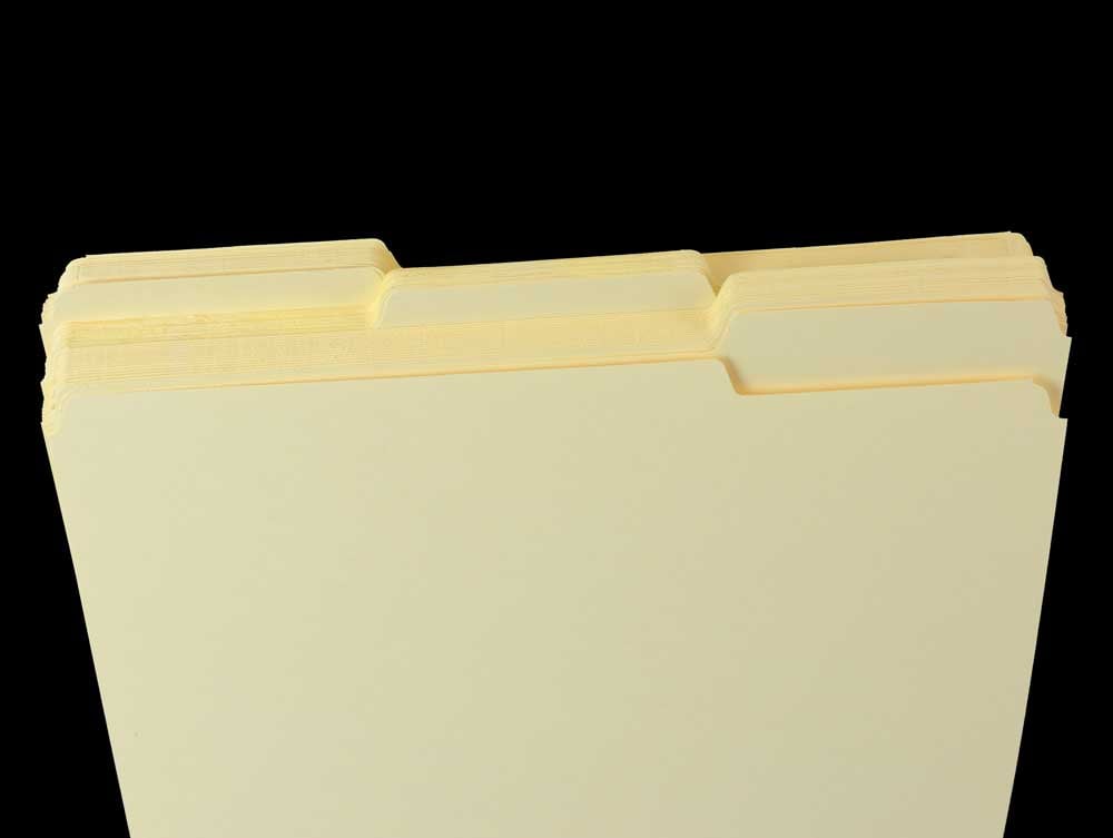 Acid-free archival file folders in full, half, and third cut options, ideal for organizing and preserving documents long-term. 