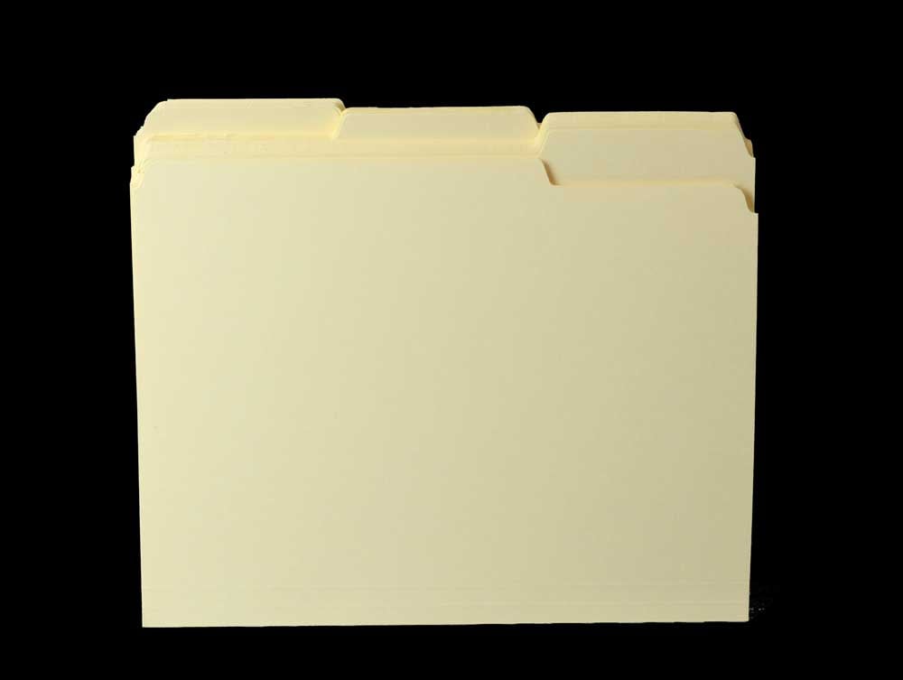 Acid-free archival file folders in full, half, and third cut options, ideal for organizing and preserving documents long-term. 