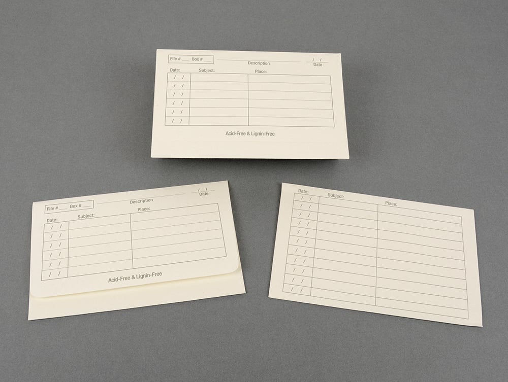 Acid-free Archival Photo Envelopes ensure safe photo storage, allowing notes on image details while holding up to 36 prints or 35mm negatives.
