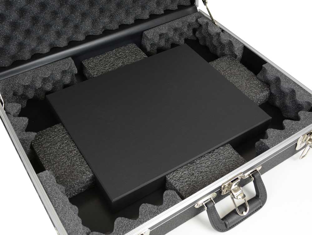 Durable Art Carry Case with Museum Drop Front Box and foam spacers