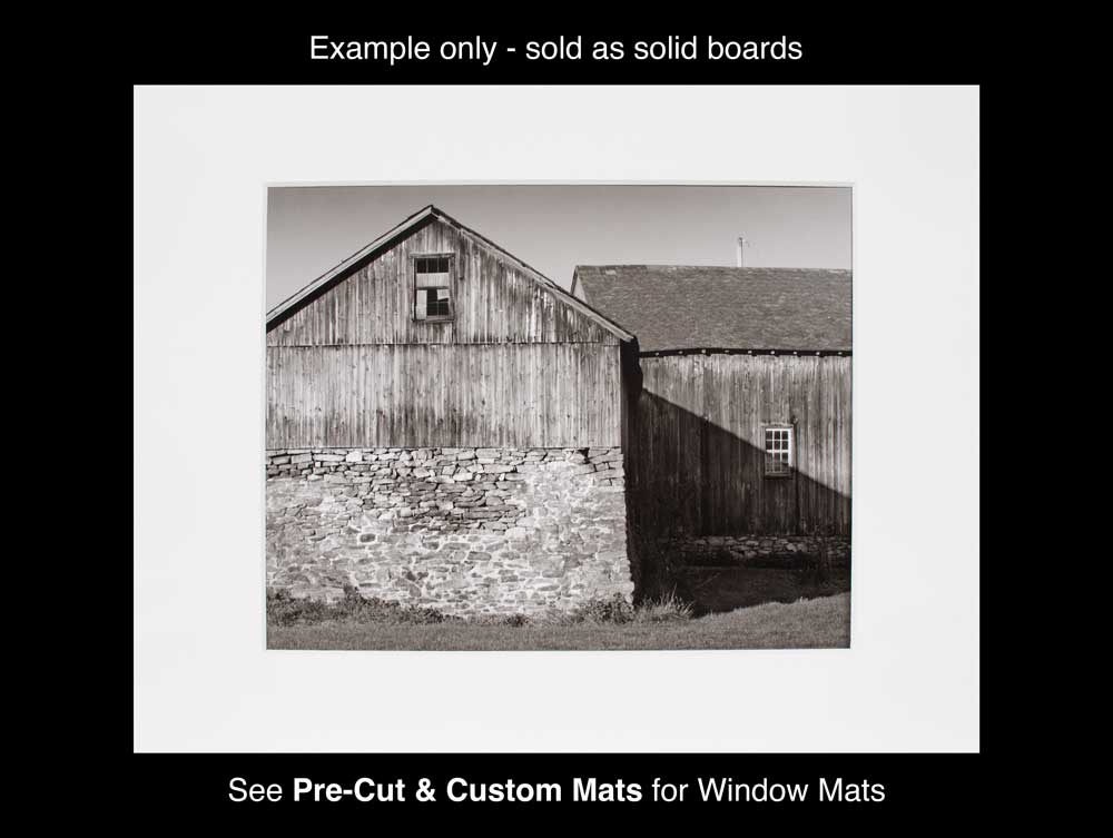 Window mat using 8-Ply Museum Board to mat a photograph. This 100% cotton, acid-free board ensures archival protection for artwork and photos.