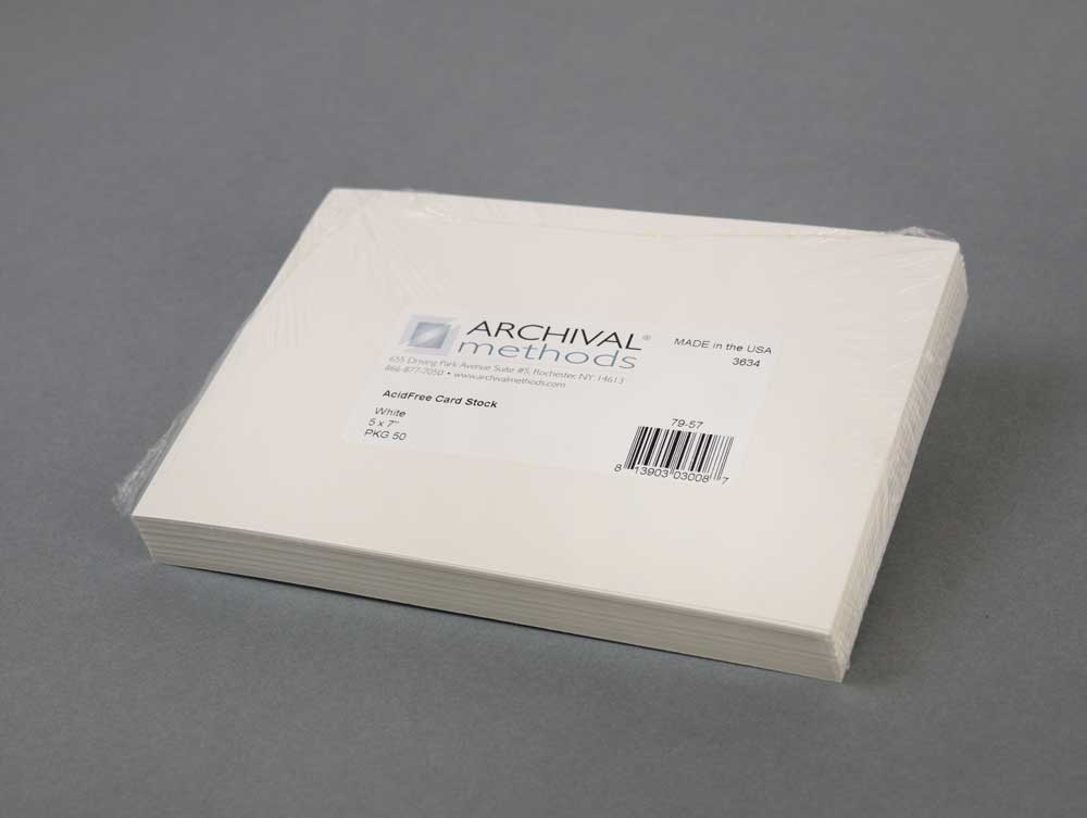 Archival Methods 11x17 Acid-Free Card Stock, 148gsm, 50/Pack, White