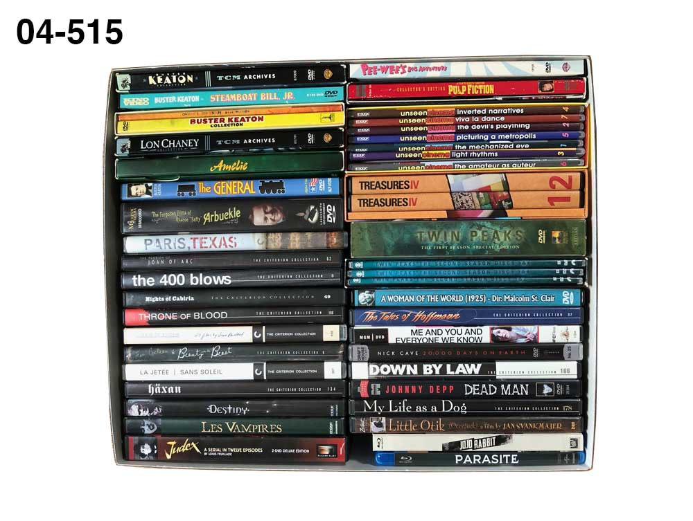 Black Short Top Box made from archival materials storing DVDs. 
