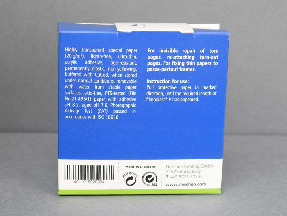 Neschen filmoplast® P Paper Repair Tape (100 ft.), Tape, Repair Tools &  Supplies, Book & Pamphlet Preservation, Preservation