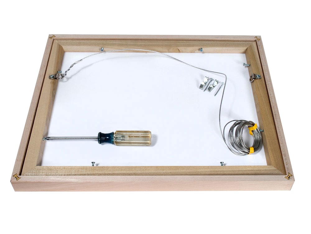 Gallery 12 Wood Frame Kit with UV-filtering Acrylite, acid-free foam board backing, and hanging hardware for archival-quality framing.