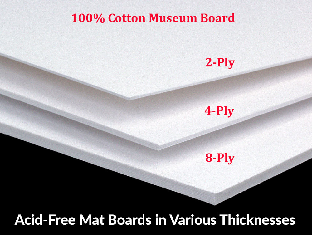 16x20 Archival Methods 100% Cotton Museum Board 4 Ply Package of 5 Bright White 