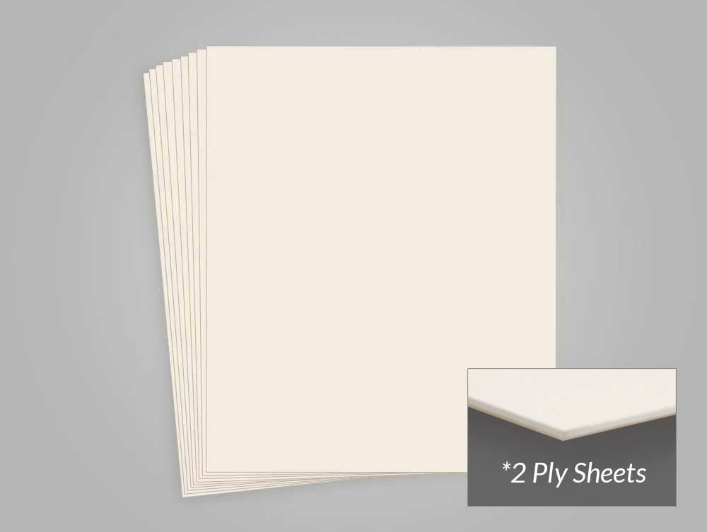 Antique White 2-Ply Museum Board, 100% cotton and acid-free, provides archival protection for artwork and photos, meeting conservation standards.