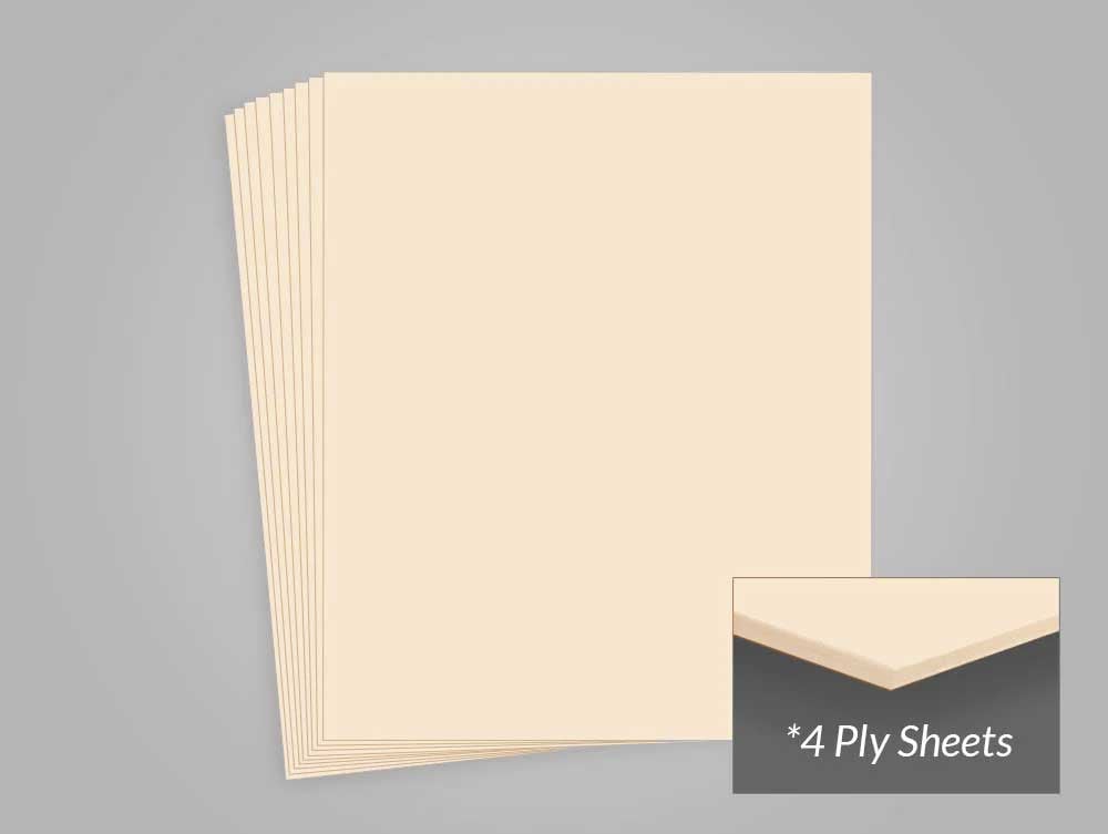 Natural 4-Ply Museum Board, 100% cotton and acid-free, provides archival protection for artwork and photos, meeting conservation standards.