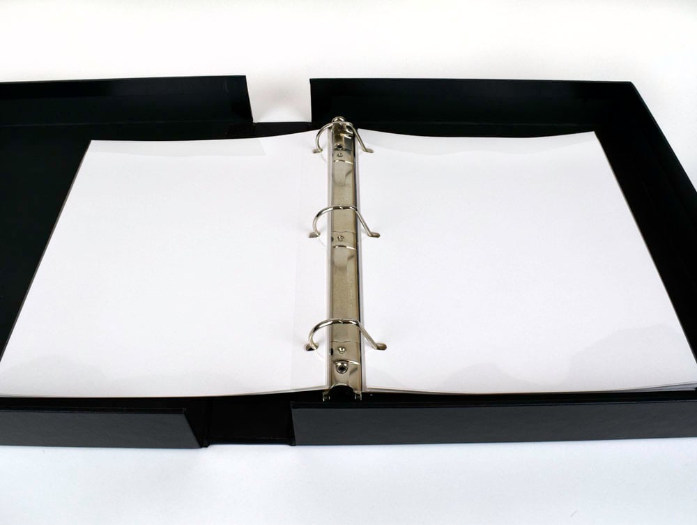 11 x 17 Black Binder & slipcase 1-1/2 D-Ring Archival Methods