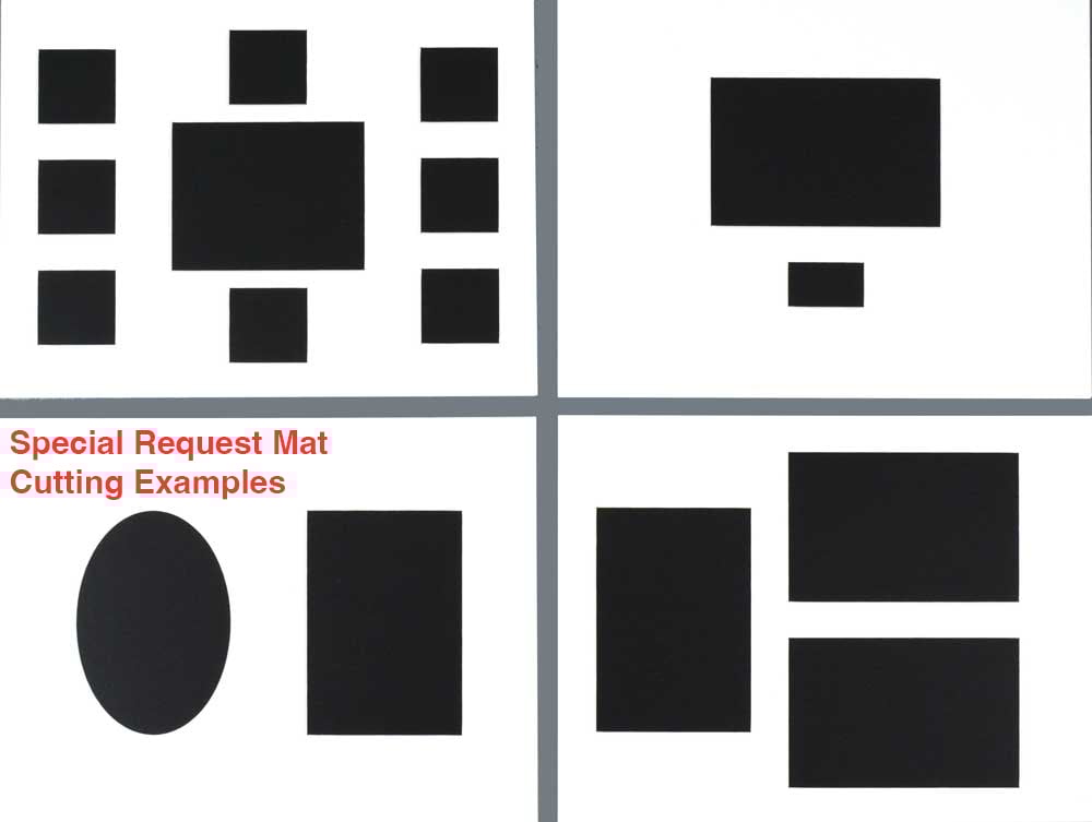 Custom multi-window mat cutting for museum-quality mats, offering archival protection for artwork with acid-free mat boards.