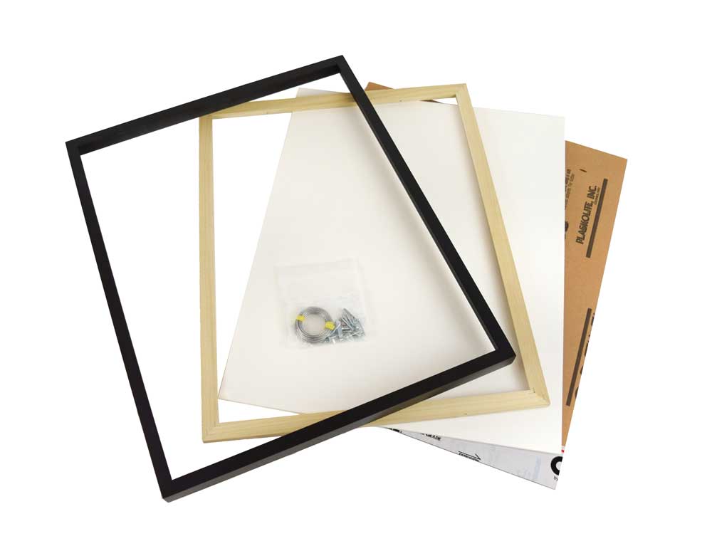 Gallery 12 Wood Frame Kit with UV-filtering Acrylite, acid-free foam board backing, and hanging hardware for archival-quality framing.