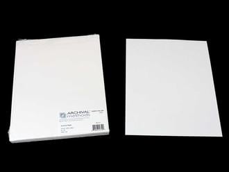 Archival White Paper, acid-free and lignin-free, with 25% cotton, ideal for interleaving and long-term storage of photos and documents. 
