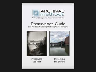 Preservation Guide featuring archival storage tips and acid-free photo storage boxes for long-term protection. 
