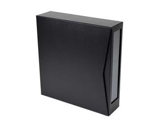Vinyl Record LP Storage Box for 12” records, made from archival materials, with a see-through protective cover.