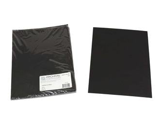 Archival Black Card Stock, acid-free and lignin-free, ideal for mounting photos and documents, ensuring safe and organized archival storage. 
