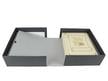 Rare Book Box with Cradle for fragile books, featuring a spine-supporting cradle holding a book in a durable archival storage box. thumbnail