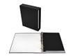 Open archival storage binder showing black page lifters. 3-ring binder uses acid free materials. thumbnail