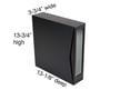 Showing the exterior dimensions of the Vinyl Record Storage Box 13-3/4’’H, 13-1/8’’D, 3-3/4’’W made of archival materials. thumbnail