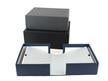 Rare Book Boxes, one open showing support cradle for archival storage. 
2 boxes stacked, showing sizes and color options. thumbnail