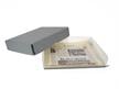 Gray Archival Newspaper & Magazine Storage Kit with acid-free storage box, polyethylene bags, and for long-term preservation. thumbnail