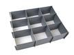Acid free compartment dividers assembled. Both 9 and 16 dividers are made of gray archival box board.  thumbnail