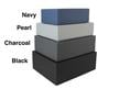 Rare Book Boxes for archival storage. Four boxes are stacked, showing black, navy, charcoal, and pearl fabric color options.   thumbnail