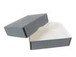 Gray archival storage boxes made from acid-free materials with white interior, designed for safe, long-term photo and document storage. thumbnail