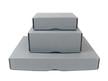 Three gray archival Full Top Boxes made from acid-free materials, stacked with closed tops, designed for long-term photo and document storage. thumbnail
