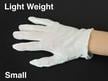 White cotton inspection gloves protect photographs and artifacts from oils and fingerprints during handling and archival care.  thumbnail